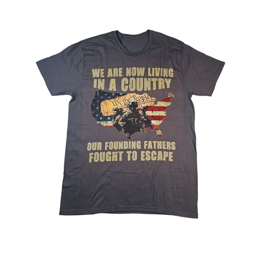 Patriotic‎ T-Shirt USA Flag Founding Fathers Graphic Tee Men's Size M